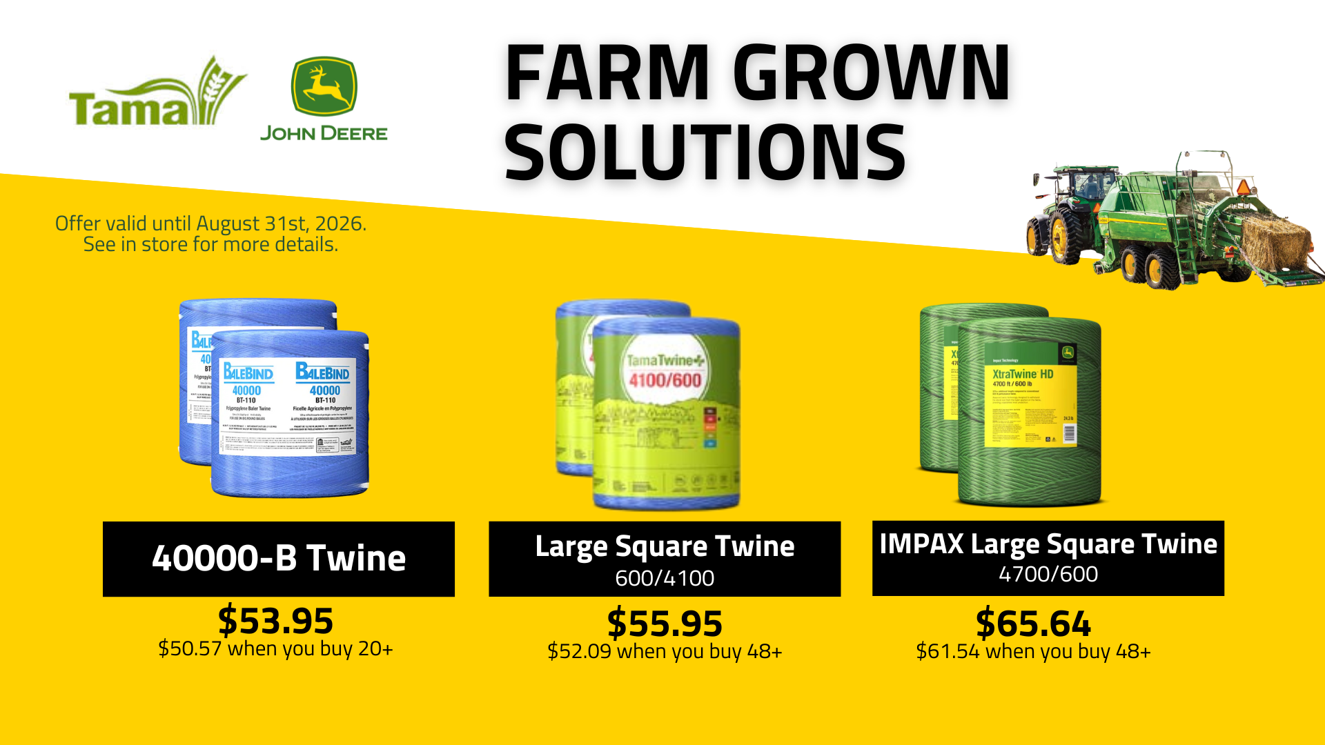 tama canada, net wrap, baling, john deere baler, hay bale, straw bale, baler twine